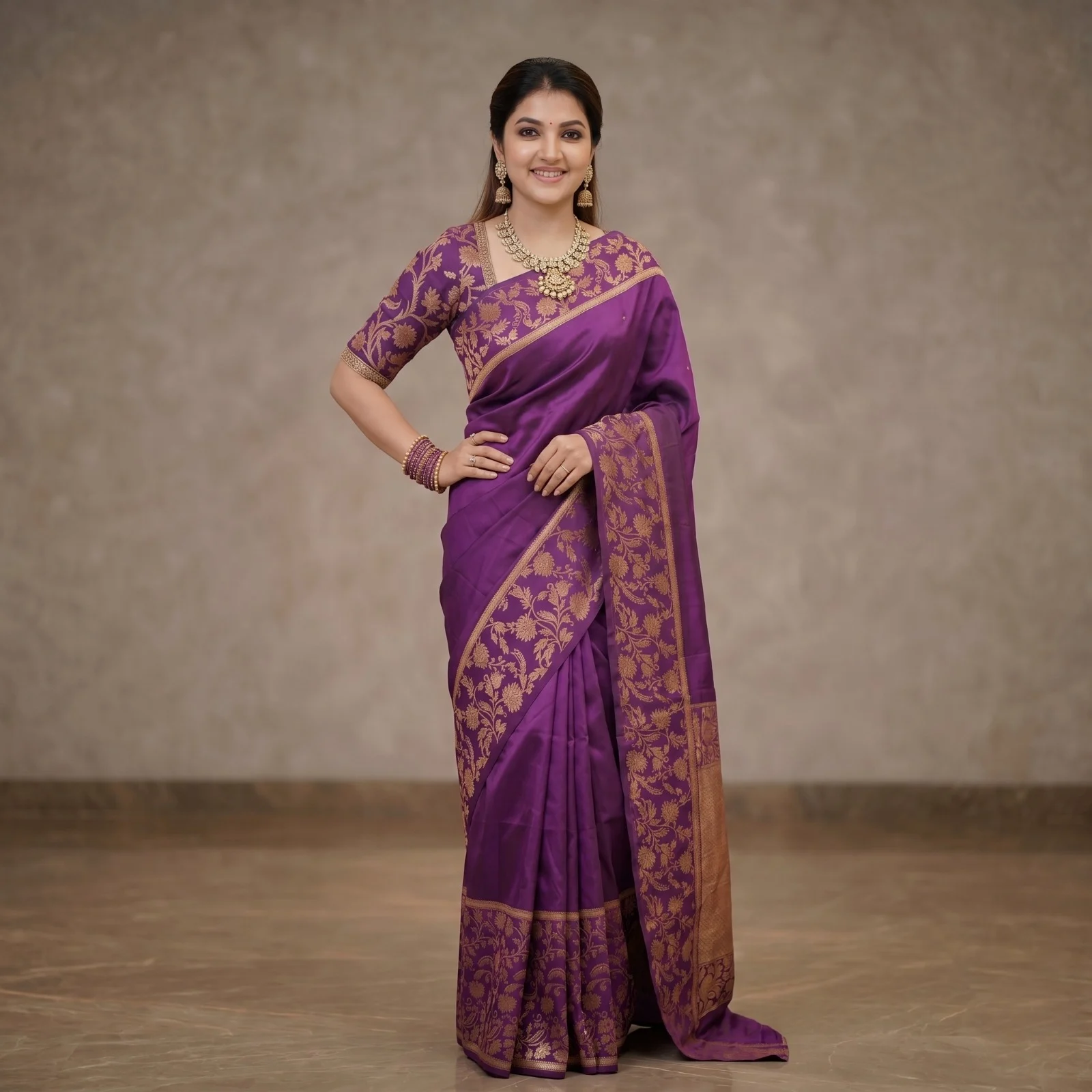 Rupkotha Katan Saree with Matching Blouse Piece
