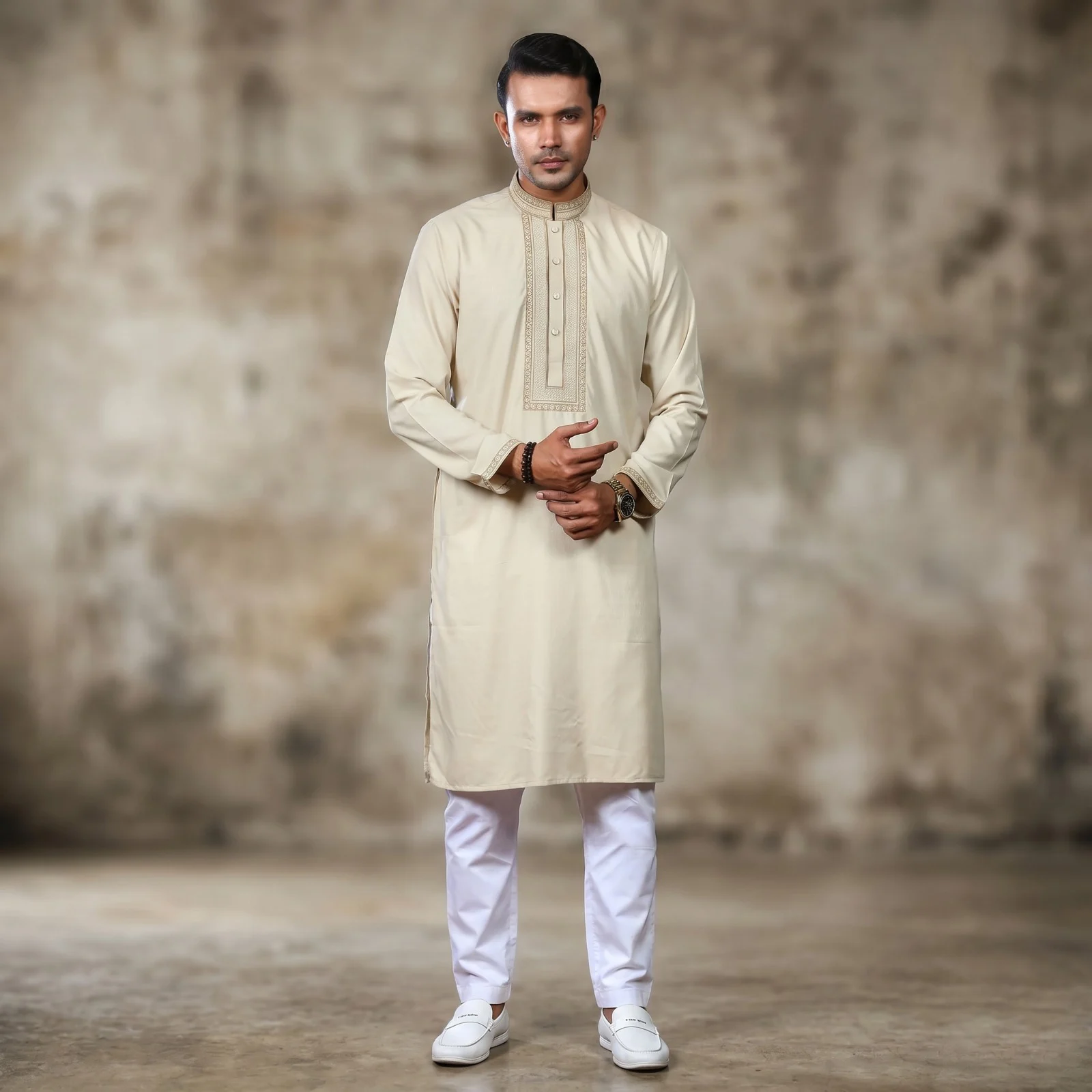 Luxury Original Pakistani Jacquard Cotton Punjabi – Premium Complex Embroidery Design