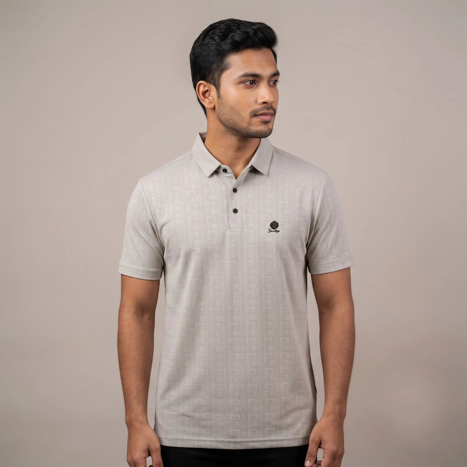 Premium Geometric Pattern Jacquard Polo Shirt