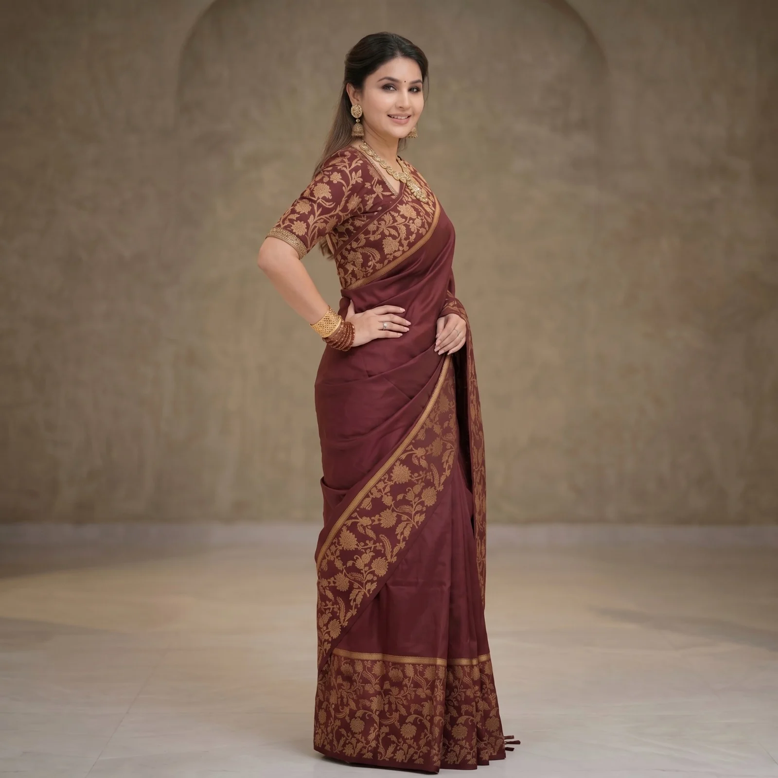 Rupkotha Katan Saree with Matching Blouse Piece