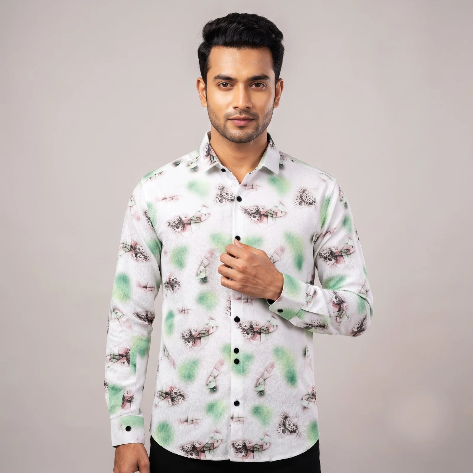 Artistic Abstract Print Casual Shirt