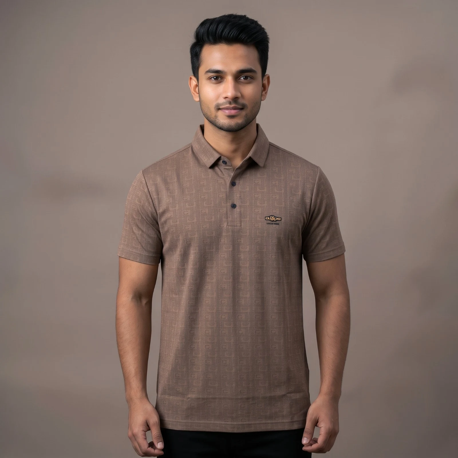 Premium Geometric Pattern Jacquard Polo Shirt