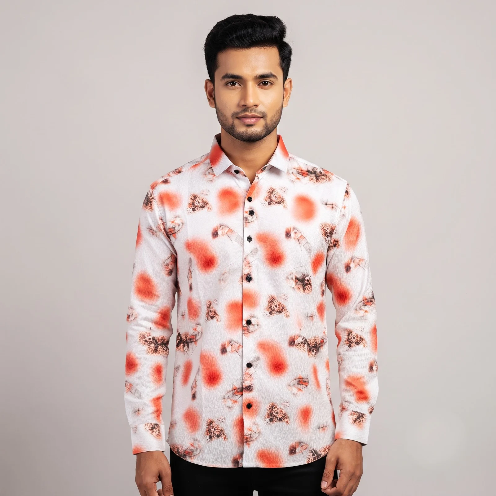 Artistic Abstract Print Casual Shirt