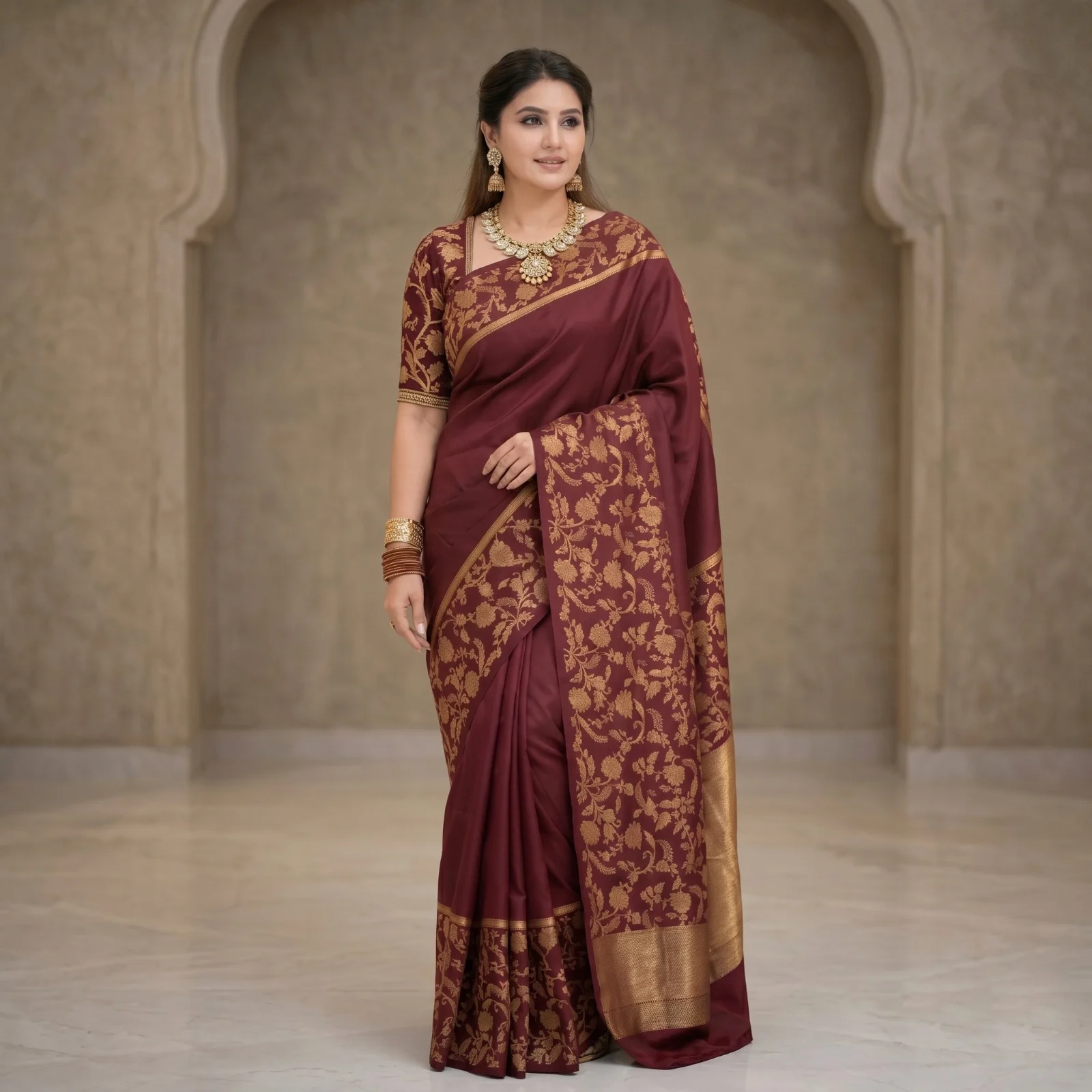 Rupkotha Katan Saree with Matching Blouse Piece