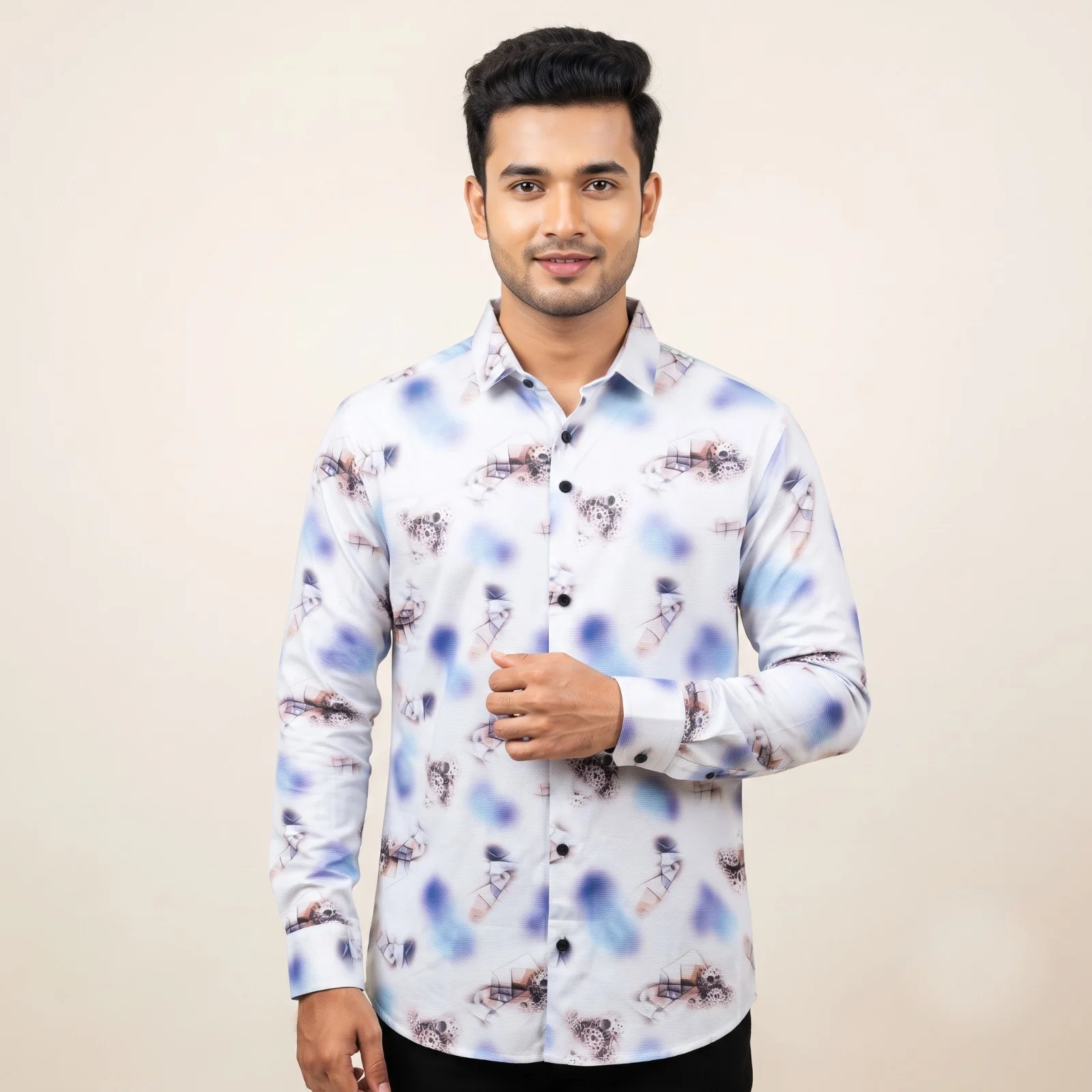 Artistic Abstract Print Casual Shirt